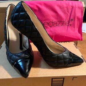 Black Quilted Pumps size 10